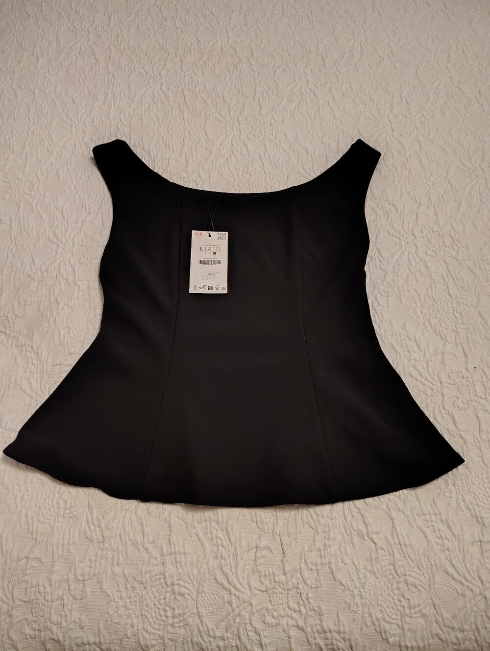 NWT Zara Black Peplum Tank Top